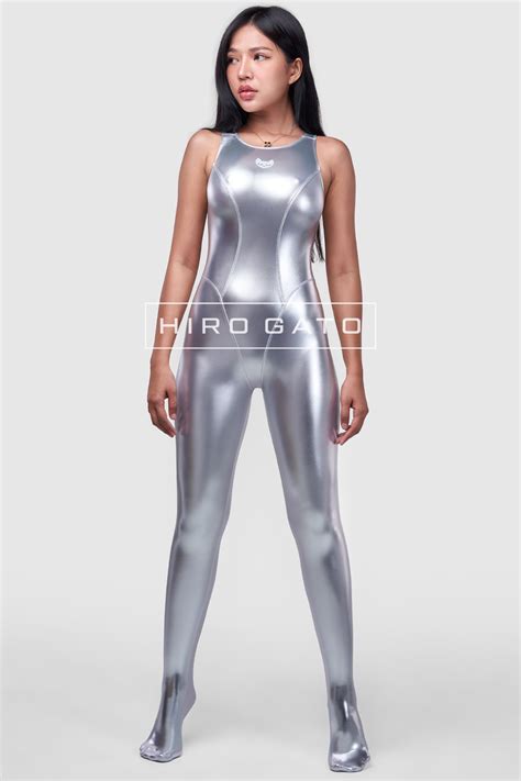 shiny silver spandex